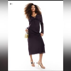 Elegant Purple Long Sleeve Dress